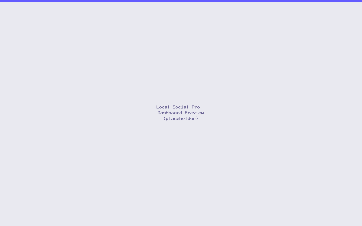 Local Social Pro content calendar with AI video reels